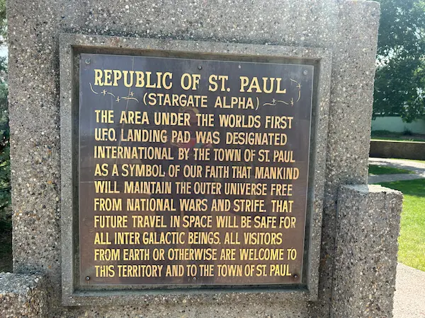 Stargate Alpha Sign  UFO Landing Pad, St Paul AB