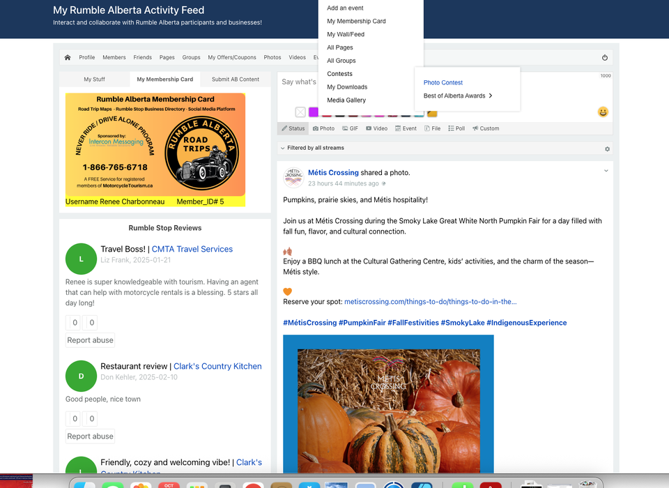 If you are here wishing to participate in the photo contest - your membership number ison your membership card located on the left hand side of your feed - see attached. Go to the contesthttps://rumblealberta.com/member-zone/contests/ra-photo-contest add your photos and your membership number and you are good to go - we will let you know when voting starts!