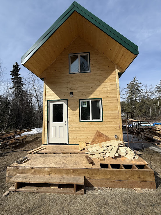 New Knotty Pine cabin with a loft in it.   This one is just about completed